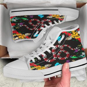 GC Black White Snake High Top Shoes Sneakers Hot 2025 For Men Women PEA5026