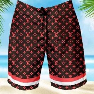 LV Red  Brand Logo Premium Fashion Shorts For Men Hot 2025 PEAa400007