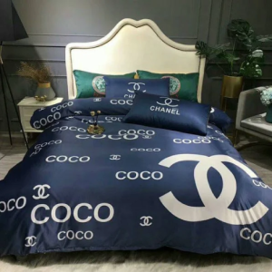 Chanel Blue Bedding Set Queen