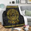 Versace Black Fashion Luxury Brand Premium Blanket Fleece Home Decor LVT00247